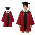 thumbnail image 1 of Chapeau et Robe de Collation des Grades pour Enfants d'École Primaire avec Pompon 2026 Chapeau Rouge et Robe de Collation des Grades pour Enfants Tenue 8-9 Ans, 1 of 9