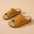 thumbnail image 4 of GERsome Womens Vintage Wedge Sandals Fish Mouth Open Toe Arch Supportive Orthopedic Casual Summer Slippers for Women Summer Beach Travel Sandals, 4 of 8