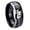 Black 2 Tone Polish Edge, variant on Deer Hunting Concave Black Tungsten Men Ring 10MM