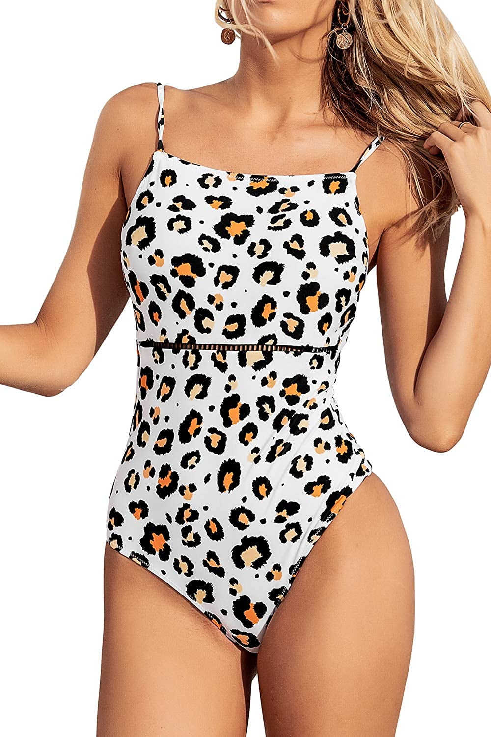 leopard print 1 piece swimsuit