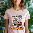 thumbnail image 5 of Just Waiting for Halloween Shirt – Funny Skeleton Coffee Pumpkin Tee, Navy, Size M, 5 of 6