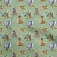 thumbnail image 1 of oneOone Cotton Cambric Olive Green Fabric Animal Dress Material Fabric Print Fabric By The Yard 42 Inch Wide, 1 of 4
