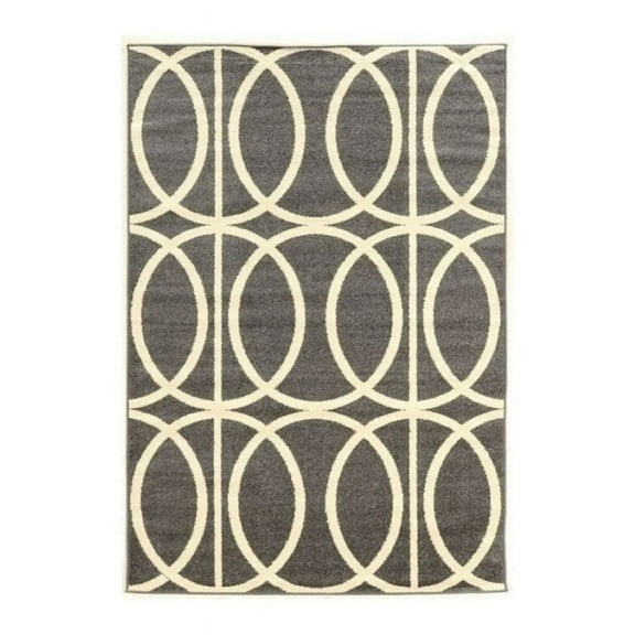 Hawthorne Collection 5' x 7' Rug in Gray and Ivory