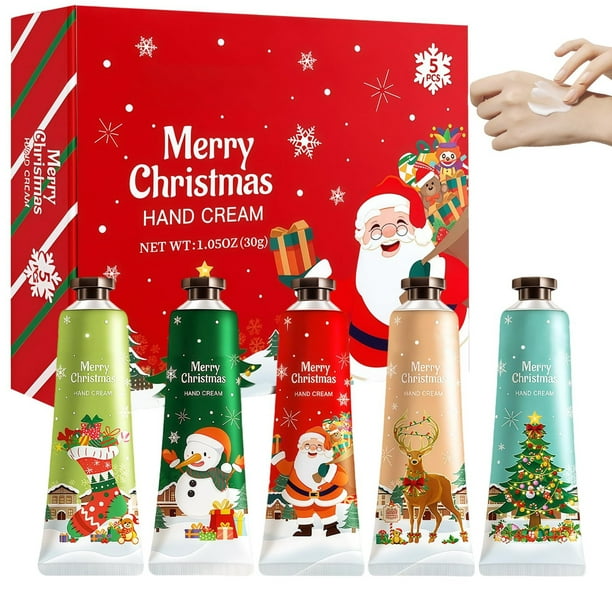 Pisexur Belleza Maquillaje Paquete de 5 cremas de manos para Navidad, cumpleaños, regalos de Navidad, crema hidratante para manos y pies, crema extra hidratante, regalo parpara mujeres y hombres