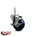 thumbnail image 2 of 3.5 Inch Solid Poly Wheel Swivel 3/4 Inch Threaded Stem Caster with Brake, 2 of 2