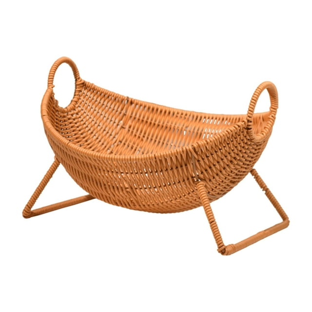 Cesta de frutas tejida a mano, imitación de ratán, bandeja para servir, decoración de mesa, versátil frutero de estilo rústico, cuenco para .