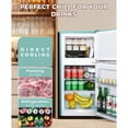 thumbnail image 6 of 3.2 Cu.Ft Mini Fridge with Freezer Compact Refrigerator Single Door Adjustable Thermostat Energy-efficient Low Noise For Bedroom, Office, Kitchen, Light Blue, 6 of 6