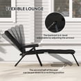 thumbnail image 4 of Outsunny Chaise Longue Pliante avec Coussin, Dossier Réglable, Noir, 4 of 10
