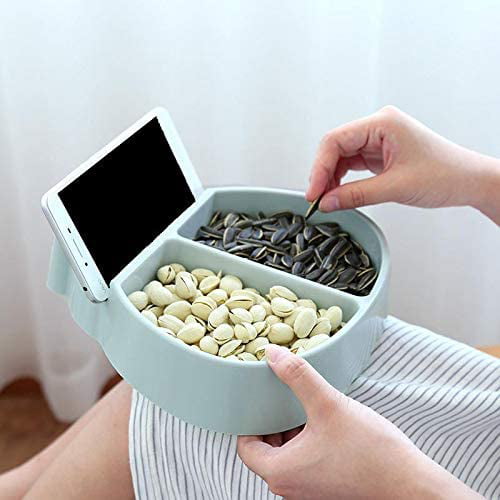 Snacks Storage Box for Fruit Pistachio/Sunflower Seeds FILOL Candy Dish Nut Bowl Fruit Bowl Snack Bowl with Cellphone Tablet Holder