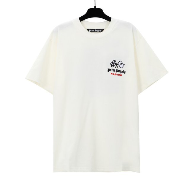 Comercio exterior pa angel marca de moda árbol de coco llama letra logo graffiti flujo pintura Camiseta de manga corta ropa de pareja2282# blanco