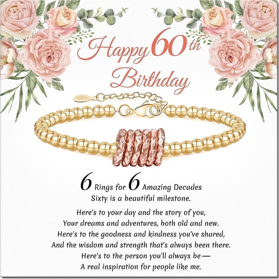 50th Birthday Gifts for Women Gold Ring Bracelet Birthday Gifts for Mom Daughter Grandma Sister Friends Coworker