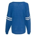 thumbnail image 3 of Boxercraft Womens Slub Jersey Varsitee V-Neck Long Sleeve T-Shirt - Royal, XS, 3 of 5