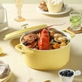 thumbnail image 5 of Enameled Dutch Oven Pot With Lid Kitchen Stew Pot Kitchen Gadgets Decor Supplies (Yellow 24CM), 5 of 10