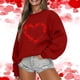 thumbnail image 2 of Gibobby Sudadera con forro polar Mujer Sudadera del día de San Valentín Camisas de corazón de amor para mujer de San Valentín Tops de manga larga (5)(Rojo, M), 2 of 5