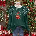 thumbnail image 2 of Christmas Sweatshirts for Women Round Neck Pleated Long Sleeves Christmas Tops Xmas Graphic Christmas Tree Print Christmas Shirts Tops, 2 of 7