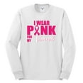 thumbnail image 2 of I Wear Pink for My Friends Survivor Awareness Mens Long Sleeve Shirt, White, Small, 2 of 3