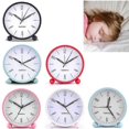 thumbnail image 2 of Silent Alarm Clock Non Ticking Analog Alarm Clocks Minimalistic Round Metal Light Alarm Clock 26s, 2 of 5