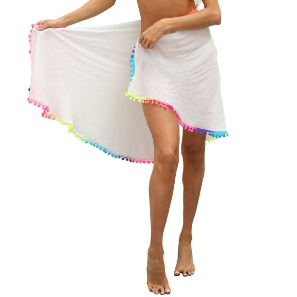 SAYOO pareos de playa para mujer, traje de baño de malla transparente con falda envolvente para bikini SAYOO Moda
