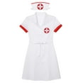 thumbnail image 5 of Alvivi Women's Doctor Shirt Lingerie Nurse Uniform Nurse-Themed Party Clubwear Dresses White XXL, 5 of 7