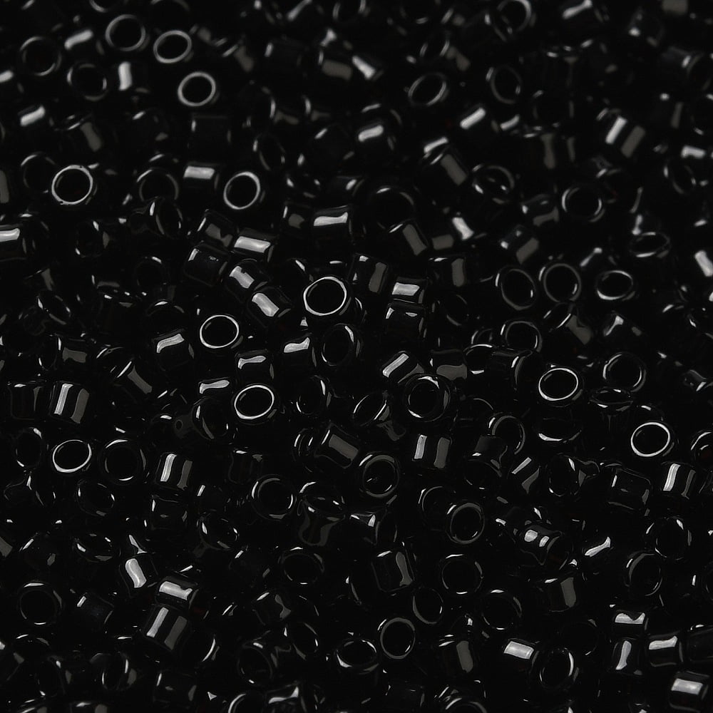 1pound Opaque Colours Glass Seed Beads Cylinder Black 2x1.5mm Hole: 1mm