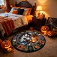 thumbnail image 5 of 3D Optical Illusion Halloween Rug Spooky Hole Pumpkin Ghost Printed Circular Floor Mat Non Slip Decorative Round Doormat For Entryway Bedroom Halloween Party, 5 of 6
