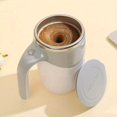 thumbnail image 3 of 1pc/380ml, Stainless Steel Coffee Stirring Cup, Automatic Stirring Cup, Magnetic Rotation Electric Milk Mug, Intelligent Thermal Insulation Safe Not Hot Long Lasting Life Large Capacity, USB Charging, 3 of 4