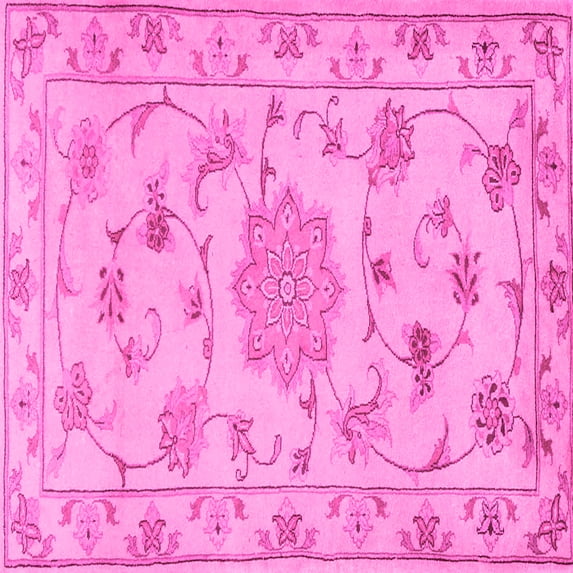 Ahgly Company Indoor Square Persian Pink Traditional Area Rugs, 6' Square