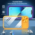thumbnail image 5 of For Apple iPhone 14 Plus 6.7 inch Transparent Crystal Build-in Screen Slide Lens Shockproof Protective Hybrid Case Cover Yellow, 5 of 5