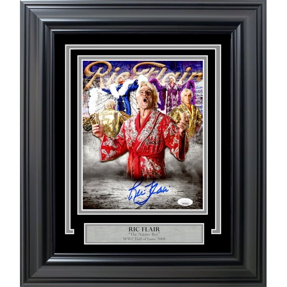 Ric Flair Autographed Framed 8x10 Photo WWE JSA Stock #254296