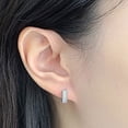 thumbnail image 2 of Silver Shop Round Cut CZ 14K White Gold Finish Women's Hoop Earrings, 2 of 5