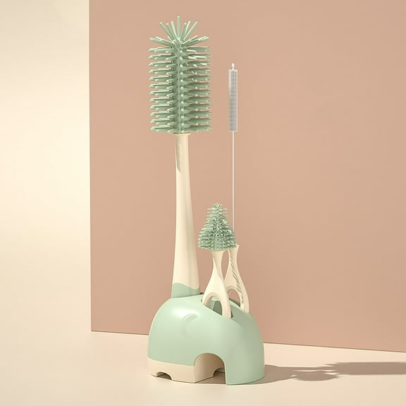 Nilvkv Bottle and Straw Brush Cleaning Set Silica Gel Baby Bottle Brush Nipple Cleaner Drying Stand Soft Bristles Multifunctional fot Baby Bottles