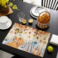 thumbnail image 4 of Orange Grey Fall Placemats Set of 4, Thanksgiving Maple Leaf Pumpkins Washable Wipeable Table Mats for Dining Tables, Indoor Outdoor Kitchen Place Mats for Holiday Party Table Decor, 4 of 9