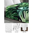 thumbnail image 6 of Palm Leaf California King Size Flat Sheet, Wrinkleproof & Fadeproof Cooling Flat Bed Sheet Only, Green Tropical Plant Summer Nature Scenery Breathable Soft Bedding Top Sheets 108 x 98 Inches, 6 of 8