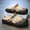 Khaki Black, variant on Men's & Women's Two-Way Wear Closed-Toe Slippers - Slip-On/Slip-Off Beach Sandals with Soft Sole, Nurse Work Clogs, Lightweight /Outdoor Footwear (Unisex Design)