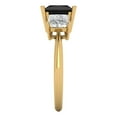 thumbnail image 3 of 2.5 ct Princess Cut Natural Onyx Three-Stone Engagement Ring for Women in 18K Yellow Gold, 3 of 5