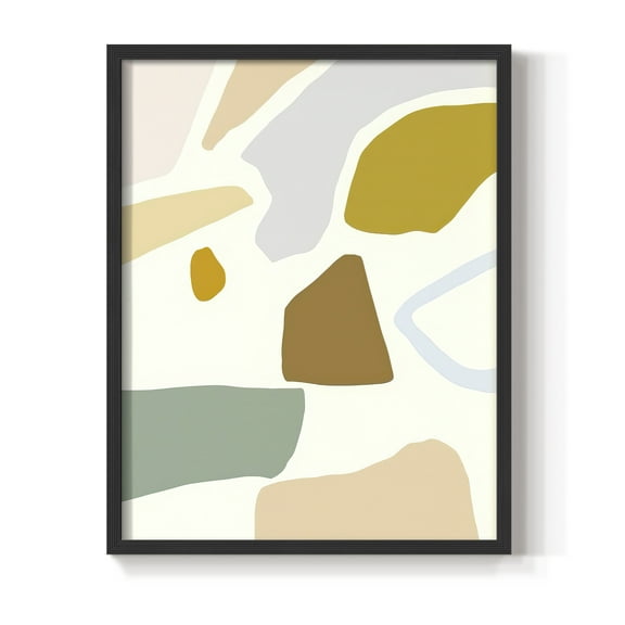 Pastel Splotches II Framed Print in Black Solid Wood Framed Print No Nail Hanging