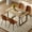 Table+4 Brown Chairs(Wider seat), variant on LUFTUT Dining Table Set for 6, Modern 55'' Dark Wood Dining Table and Fabric Dining Chairs Set of 6,Table and Chairs Set of 6,Ideal for Kitchen Dining Room