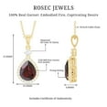 thumbnail image 5 of Rosec Jewels Natural Garnet Teardrop Pendant Necklace - 4 Carat - 12X8mm - Garnet Diamond Necklace - Ready to Gift for Women, 18K White Gold, 5 of 9