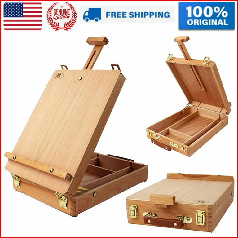Adjustable Wooden Sketch Easel For The Artist With Box Oil Paints