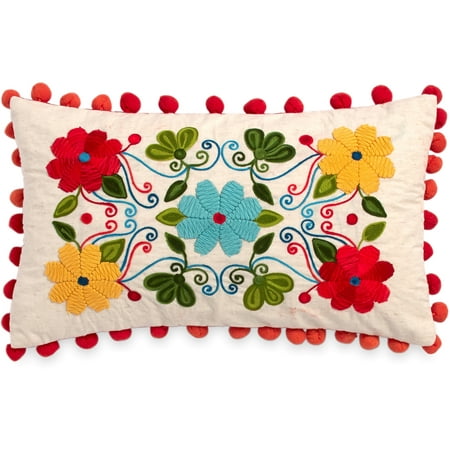 The Pioneer Woman Floral Embroidery 12x20 Decorative Pillow