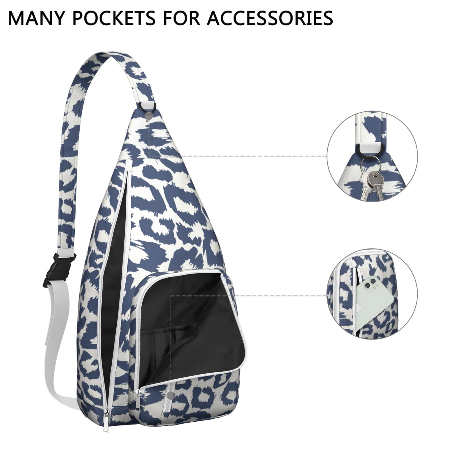 Textured Cheetah Chest Bag - 3D-Embossed Animal Print Sling Backpack (Luxury Tactile Design, Water-Resistant)