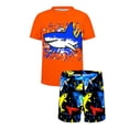 thumbnail image 4 of ITSAME Boys Swimwear Set 2-Piece Crewneck Tops and Swim Trunks Quick-Dry Seaside Vacation Swimsuit Multicolor Size 3-4, 4 of 9