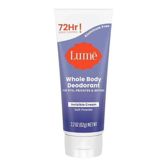 Lume Whole Body Women’s Deodorant - Invisible Cream - Aluminum Free - Soft Powder - 2.2oz Tube