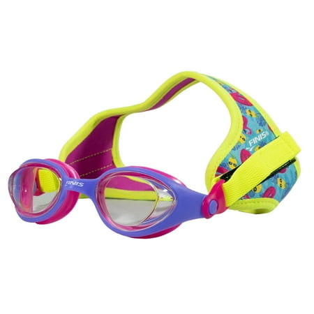 FINIS DragonFly Goggles - Kids Swim Goggles for Ages 4?12 with UV Protection  Buoyant Neoprene Strap  and Durable Lenses - PVC- and Latex-Free - Flamingo