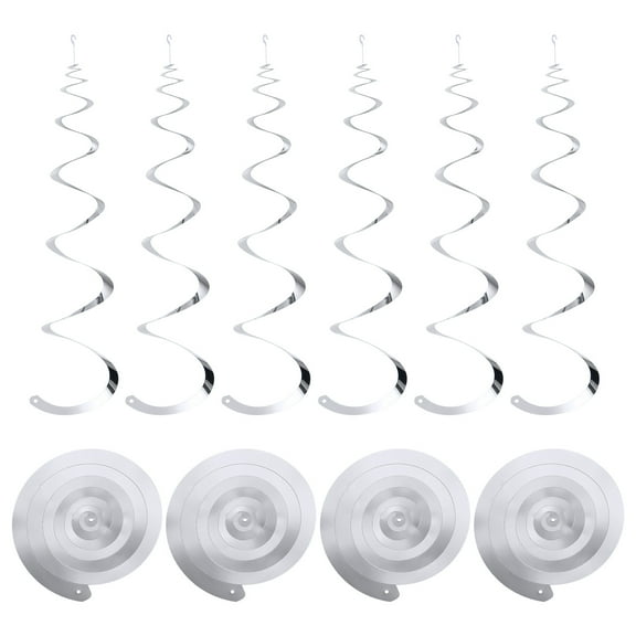 Uxcell 18 Pcs Silver Party Hanging Single Strip Hanging Decorations for Birthday Party with Hang Tag String,Hook