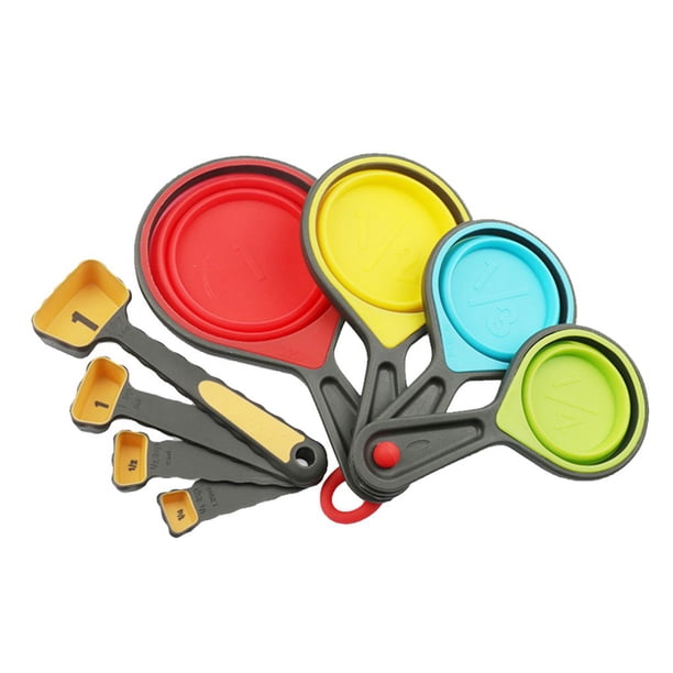 Yuarrent Cucharas medidoras coloridas para hornear, tazas, utensilios de cocina, cucharaditas, utensilios, 1 Juego Herramientas y accesorios para hornear Naranja Yuarrent JJ14976-01