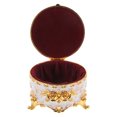 thumbnail image 4 of Alloy Jewelry Organizer Decorative Relief Flower Pattern Trinket Box Vintage Style Jewelry Box, 4 of 7