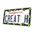 thumbnail image 2 of Creathome 3D Shining Daisy Heart License Plate Frame from Pure Zinc Alloy Metal Perfect Plate Holder, Matt Black with Green Glitter, Luminously Heart, 2 of 8