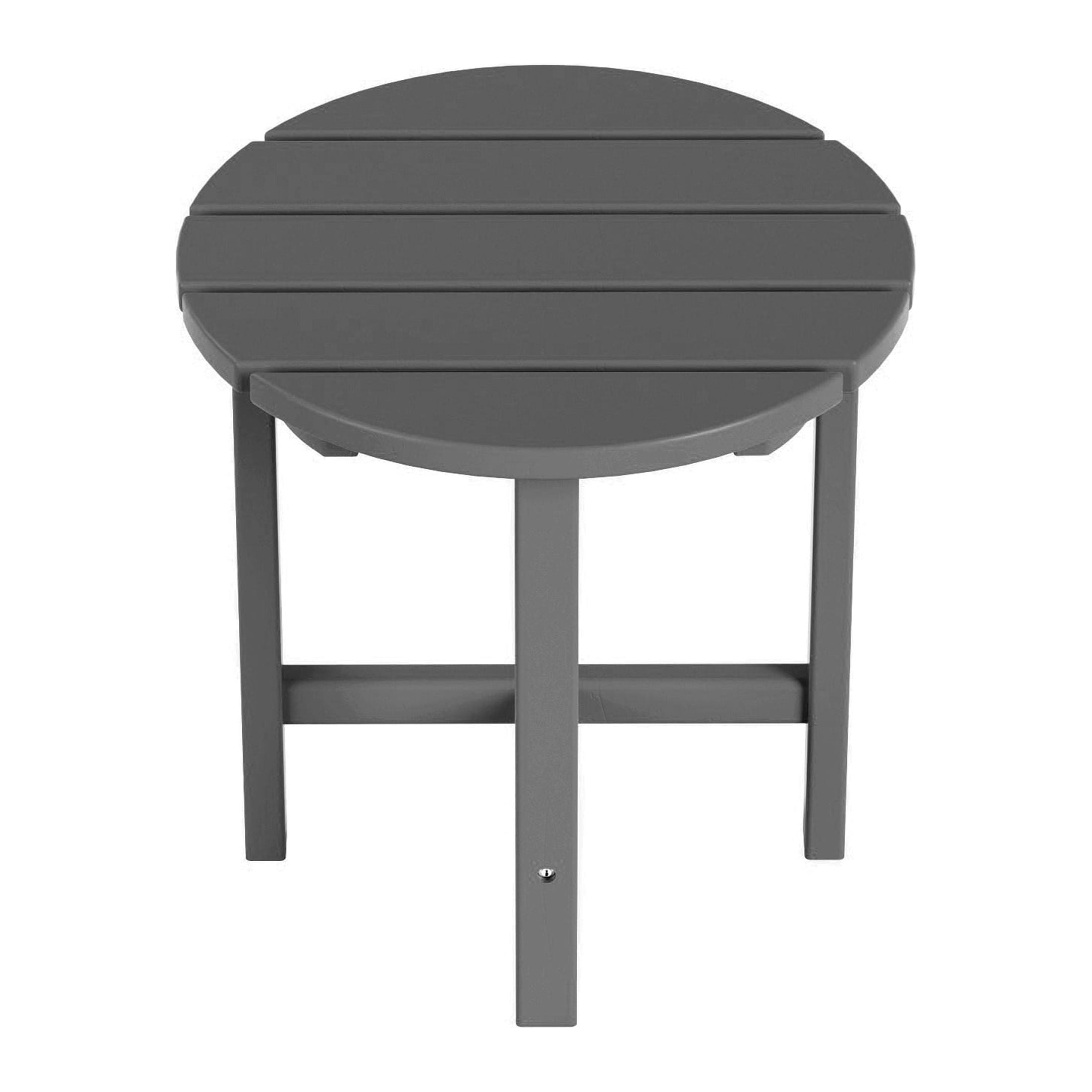 Garden 18" Inch Round Plastic Outdoor Patio Side Table, Gray