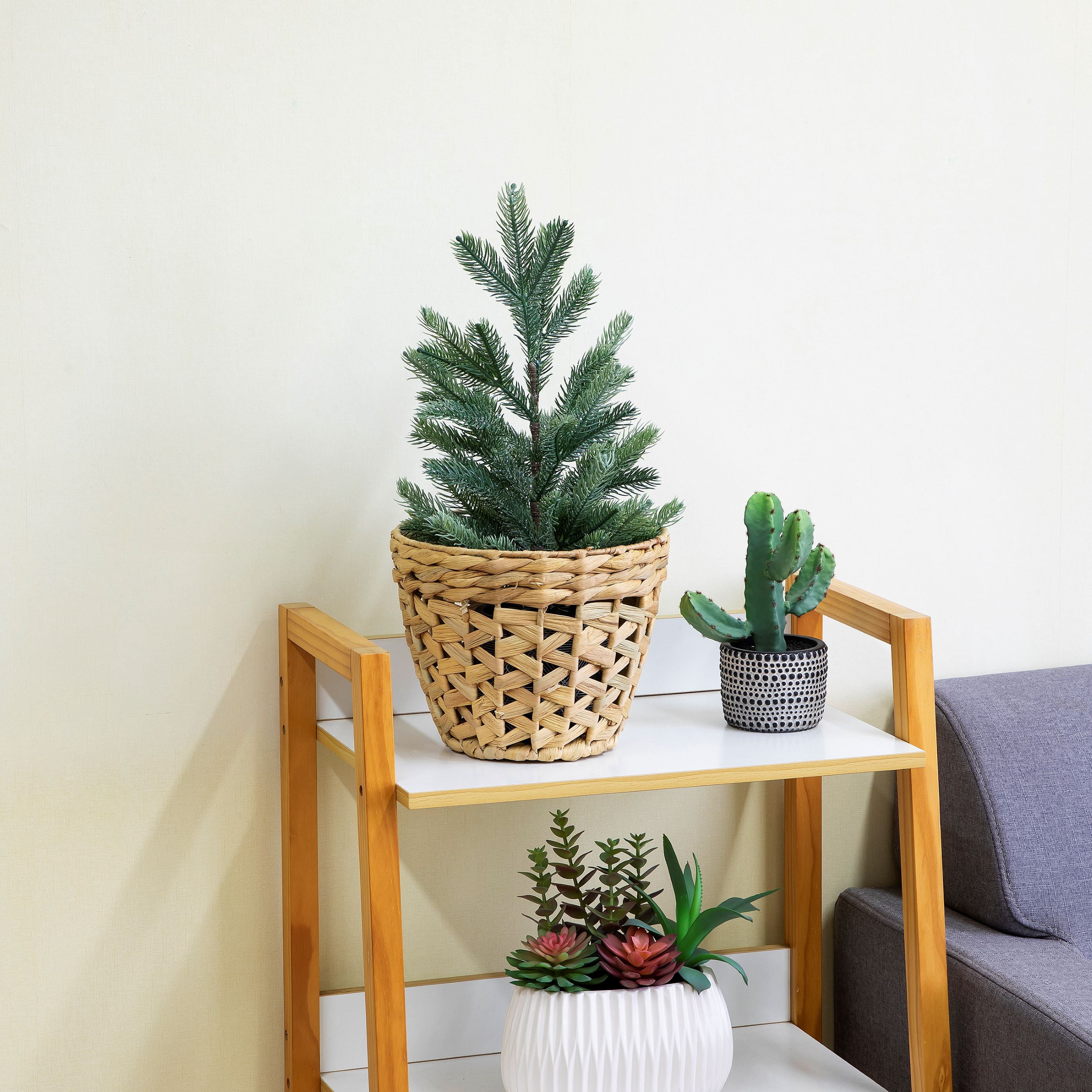 Homezone 7" Open-Weave Tapered Natural Water Hyacinth Basket